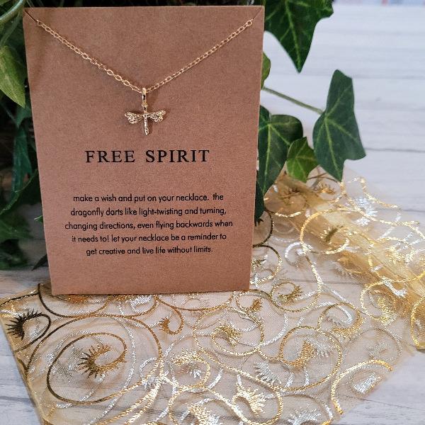 Dragonfly Charm - Free Spirit Necklace Card