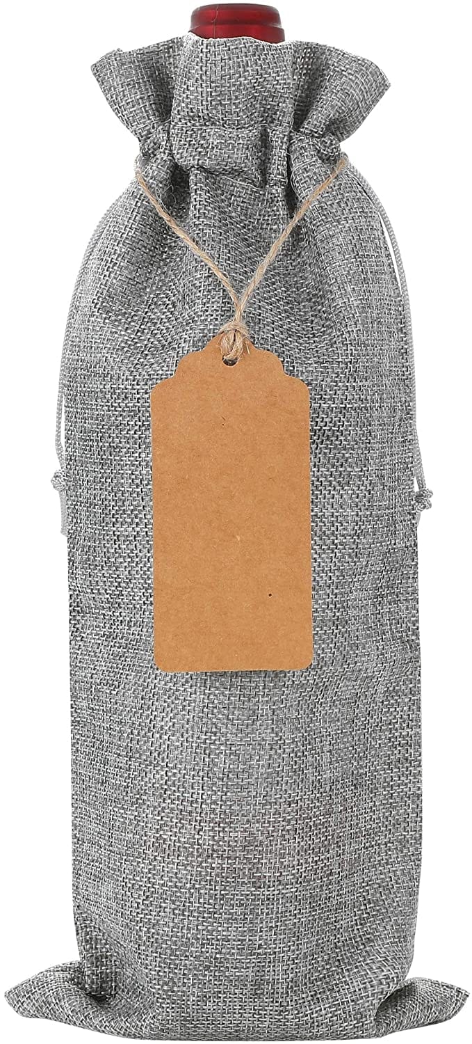 Festive Burlap Wine Bags and Tags - Momma's Secret Cupboard