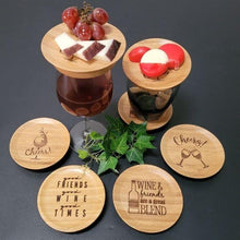 Load image into Gallery viewer, Mingle without worries! Mini Wooden Glass Toppers - Momma&#39;s Secret Cupboard

