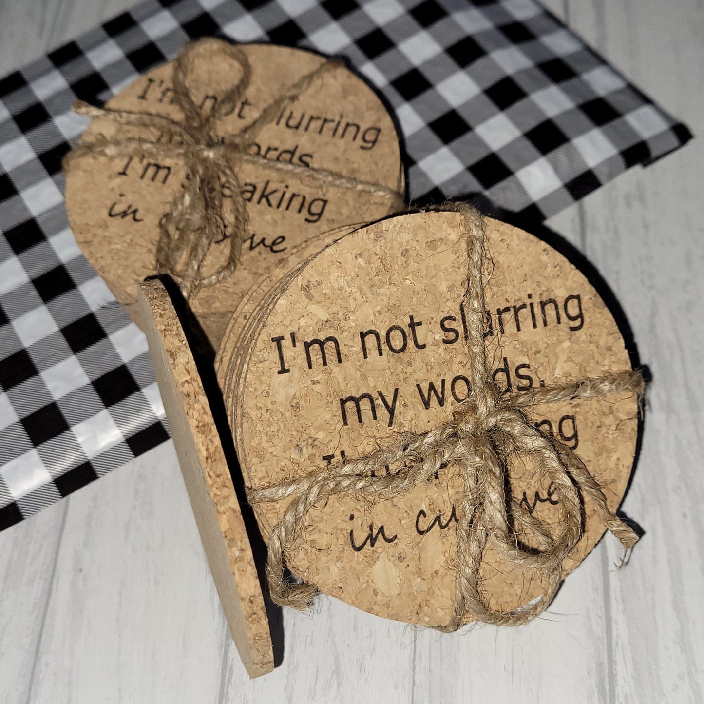 Sassy Cork Coasters - Momma's Secret Cupboard
