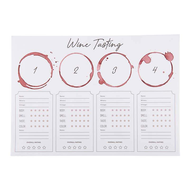 Creative Design 24 sheet pack of Wine Tasting Placemats – Momma's ...